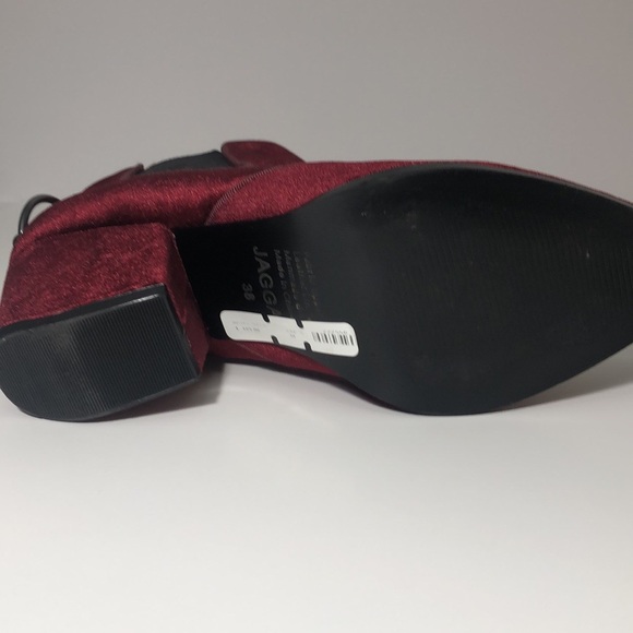 Velvet Burgundy Booties - Picture 7 of 10